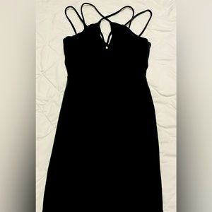 Gothic Black Sexy Cross Chest Club Dress Women’s Small Sarah La Built In Bra